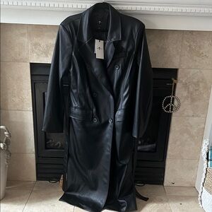 7 for all mankind Faux Leather Trench Coat
